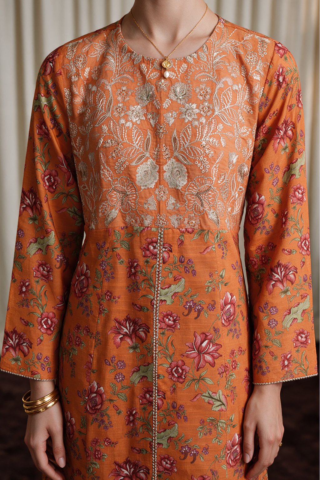 Embroidered Kurta Trouser - 3338