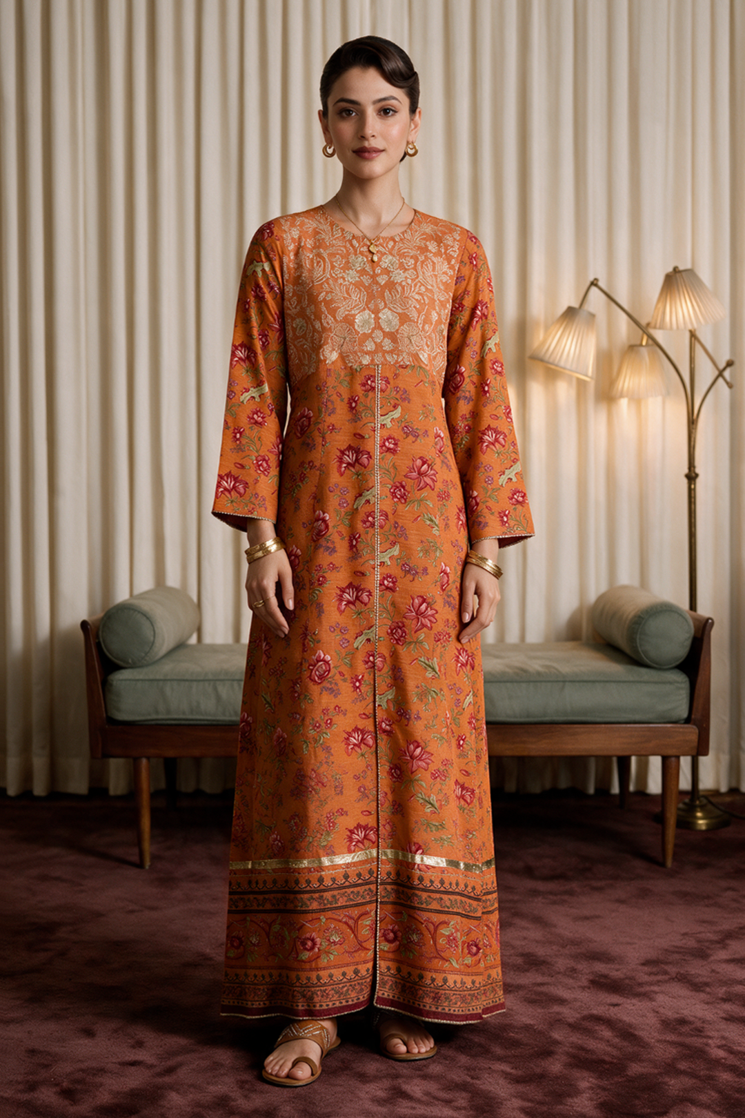 Embroidered Kurta Trouser - 3338