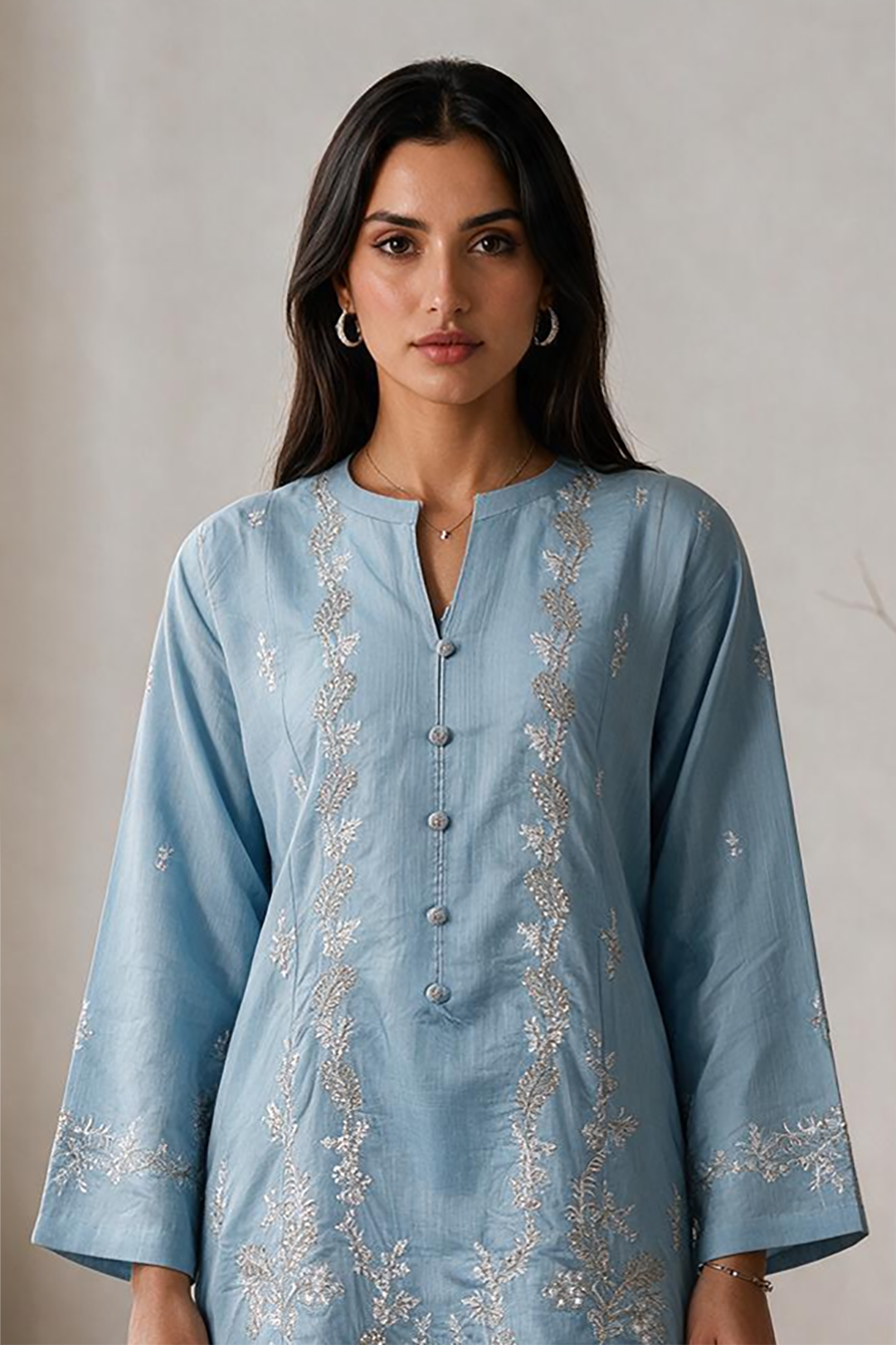 Embroidered Kurta Trouser - 3350