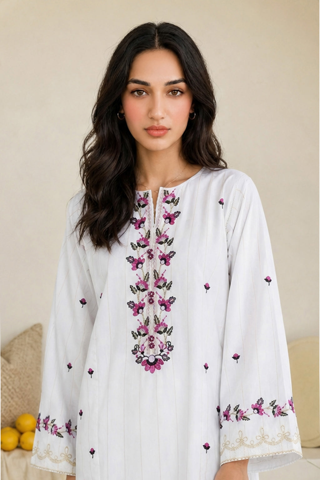 Embroidered Kurta Trouser - 3354