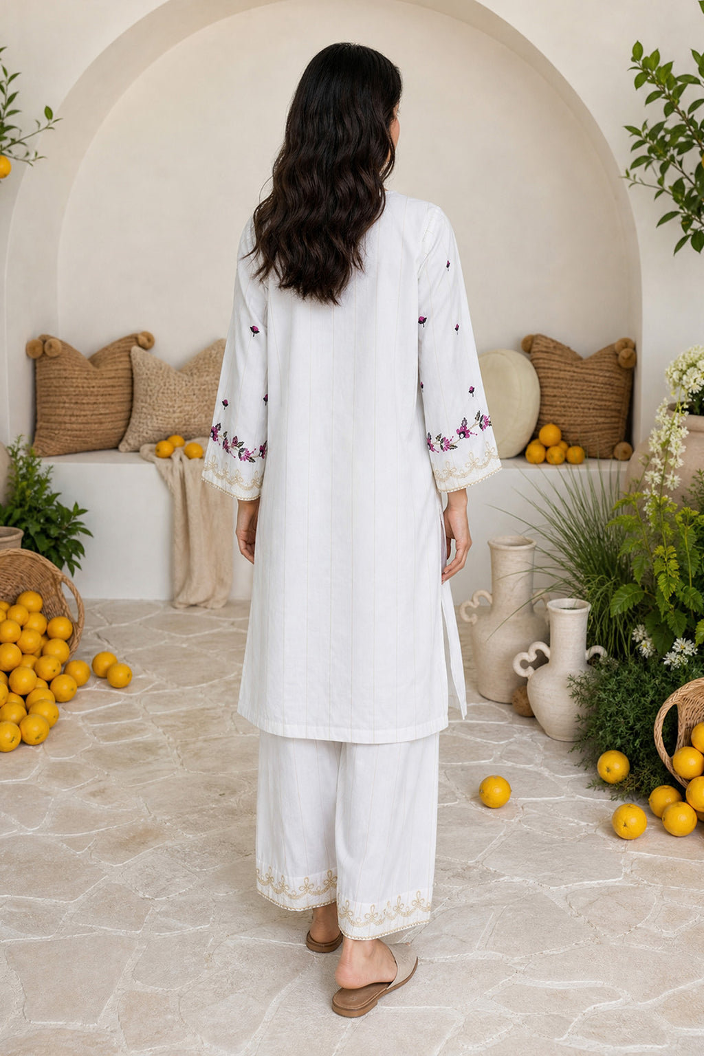 Embroidered Kurta Trouser - 3354