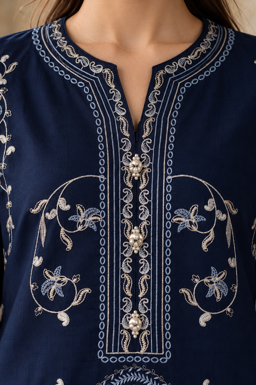 Embroidered Kurta Trouser - 3435