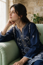 Embroidered Kurta Trouser - 3435