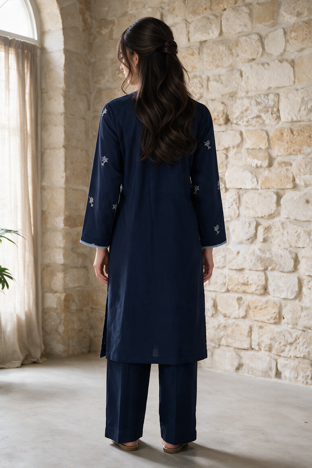 Embroidered Kurta Trouser - 3435