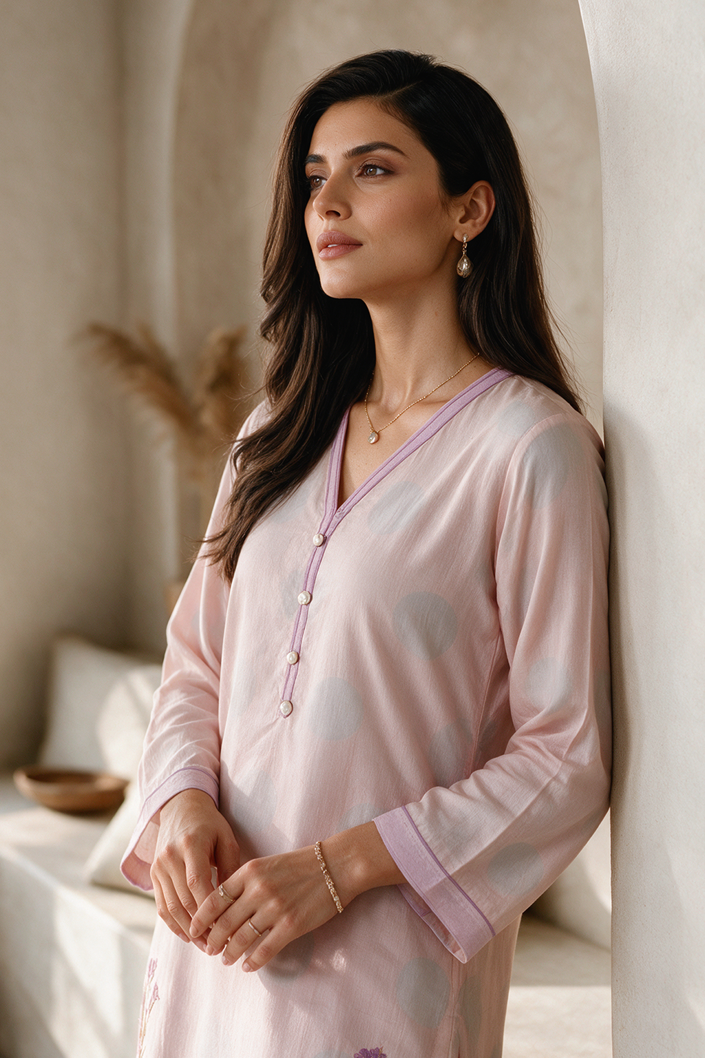 Embroidered Kurta Trouser - 3646