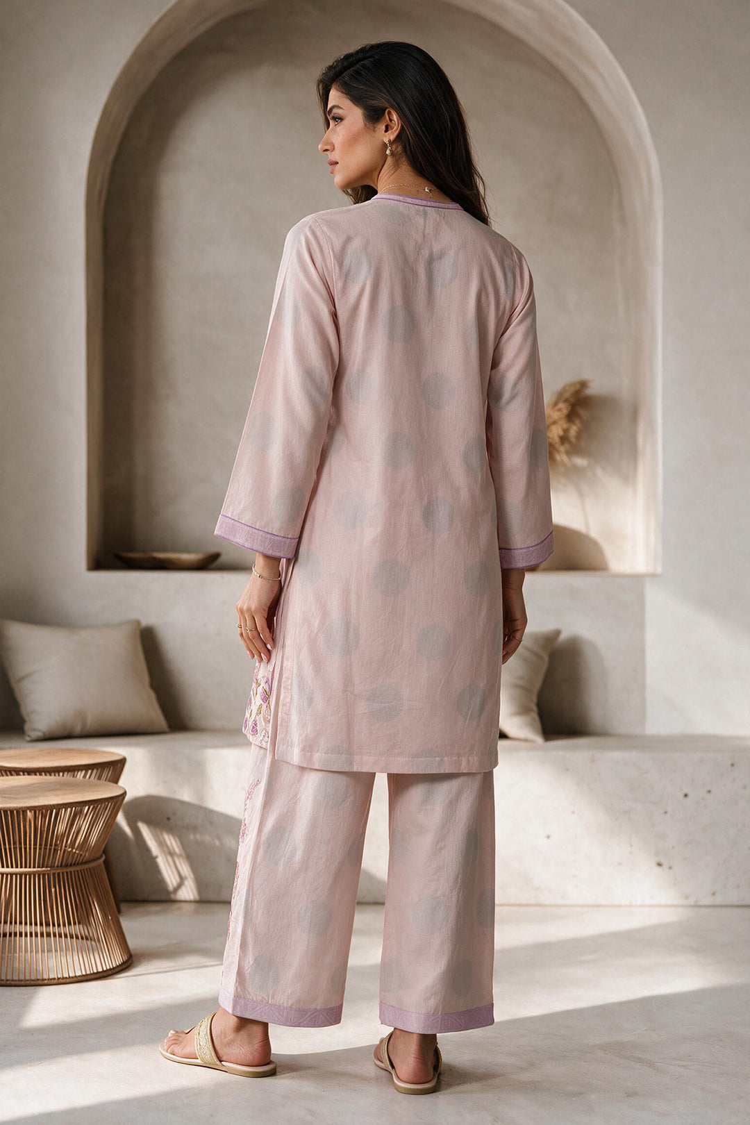 Embroidered Kurta Trouser - 3646