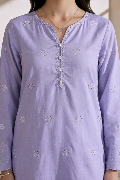 Embroidered Kurta Trouser - 3701