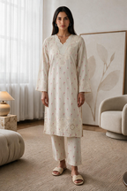 Embroidered Kurta Trouser - 3703
