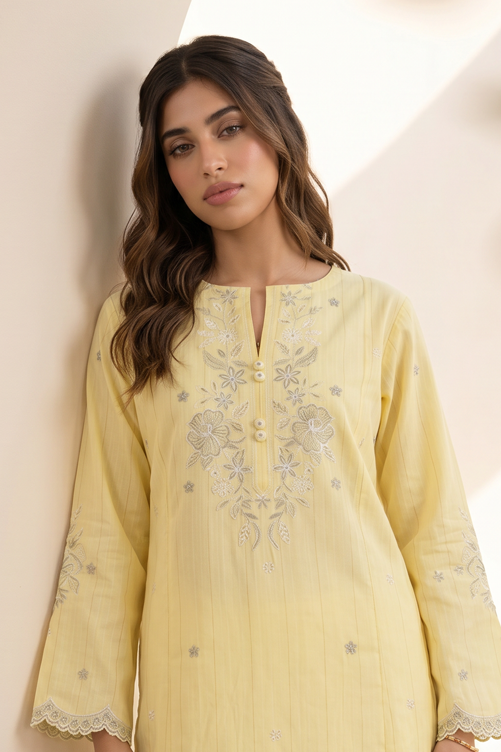 Embroidered Kurta Trouser - 3707