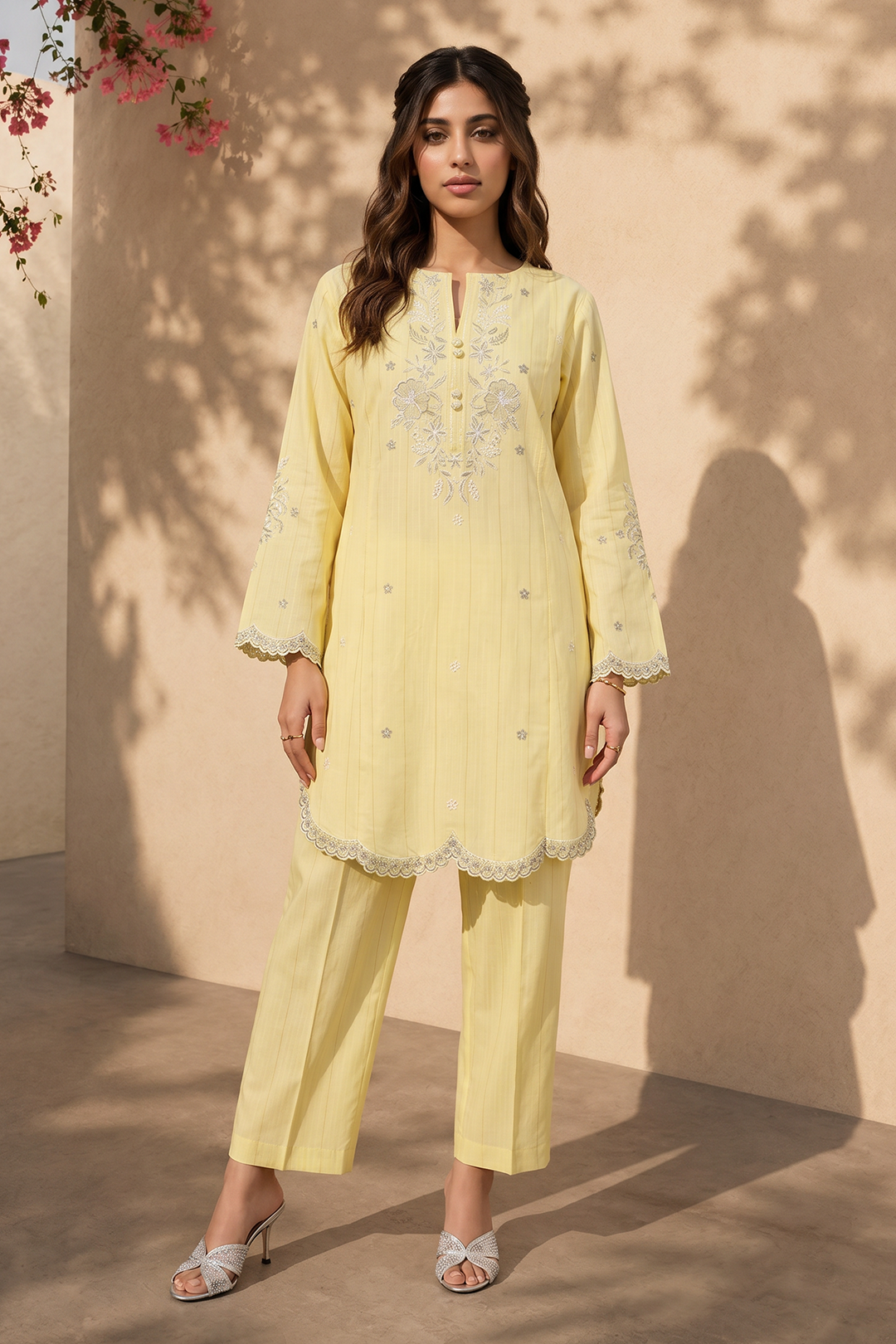Embroidered Kurta Trouser - 3707