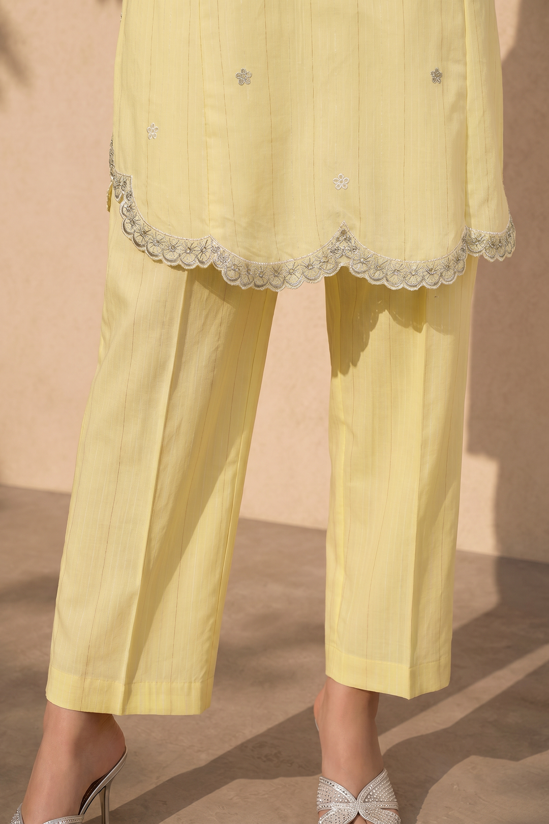Embroidered Kurta Trouser - 3707