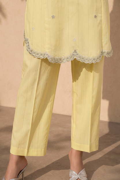 Embroidered Kurta Trouser - 3707