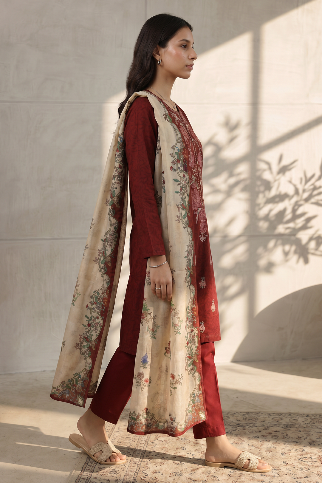 Embroidered Kurta Dupatta Trouser - 1957