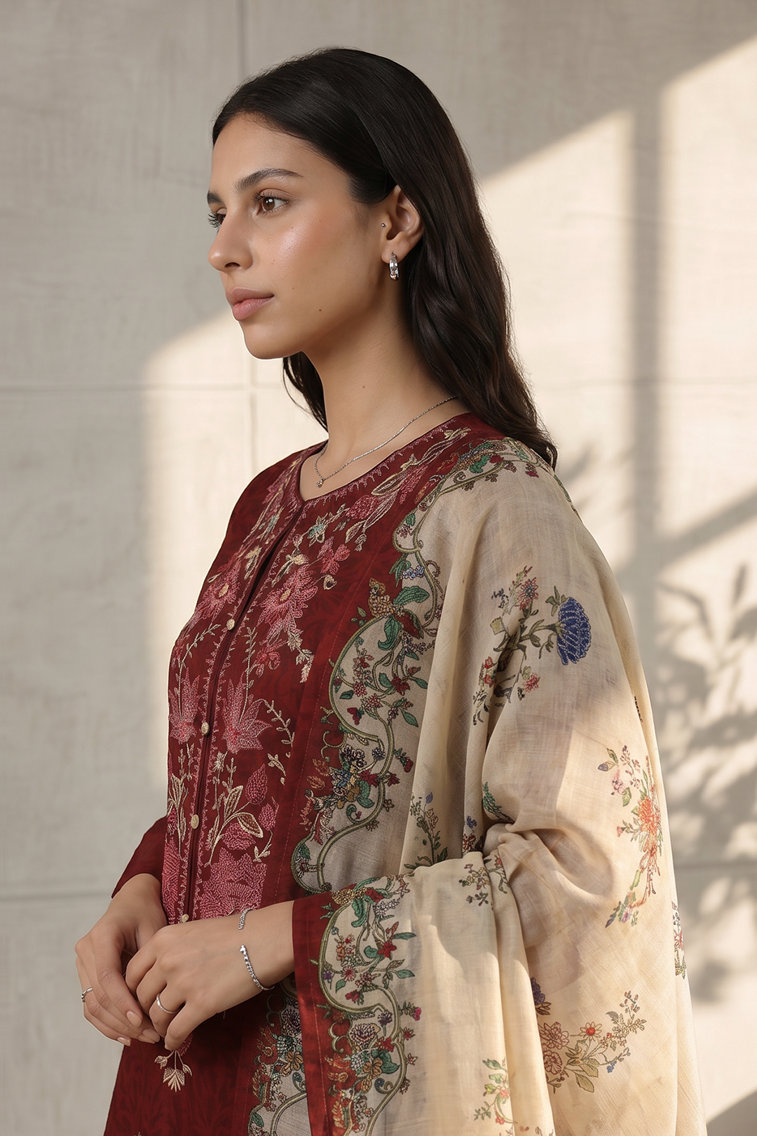 Embroidered Kurta Dupatta Trouser - 1957
