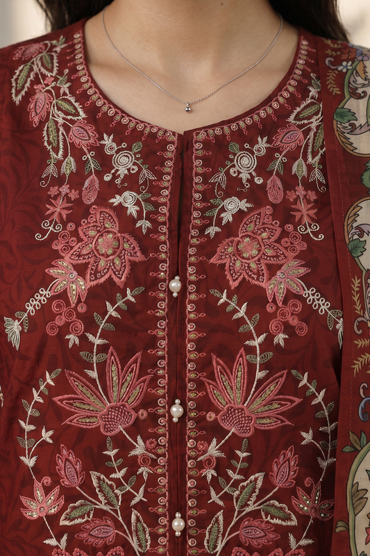 Embroidered Kurta Dupatta Trouser - 1957