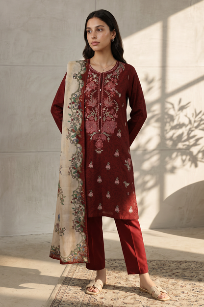 Embroidered Kurta Dupatta Trouser - 1957