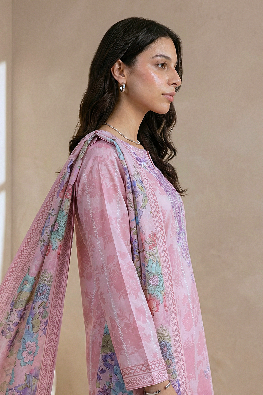 Embroidered Kurta Dupatta Trouser - 1960