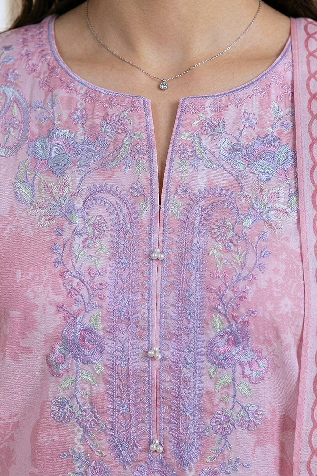 Embroidered Kurta Dupatta Trouser - 1960