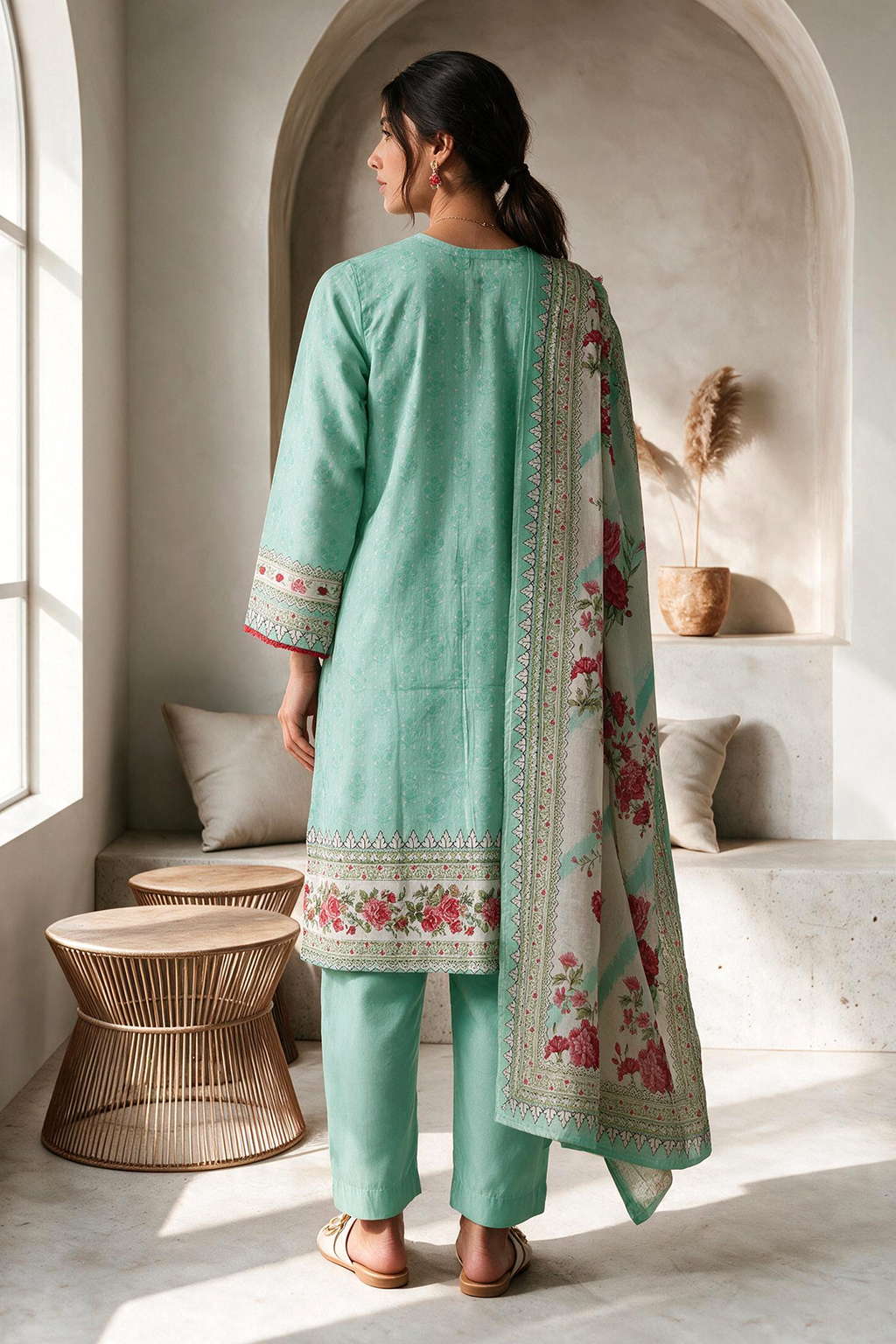 Embroidered Kurta Dupatta Trouser - 1961
