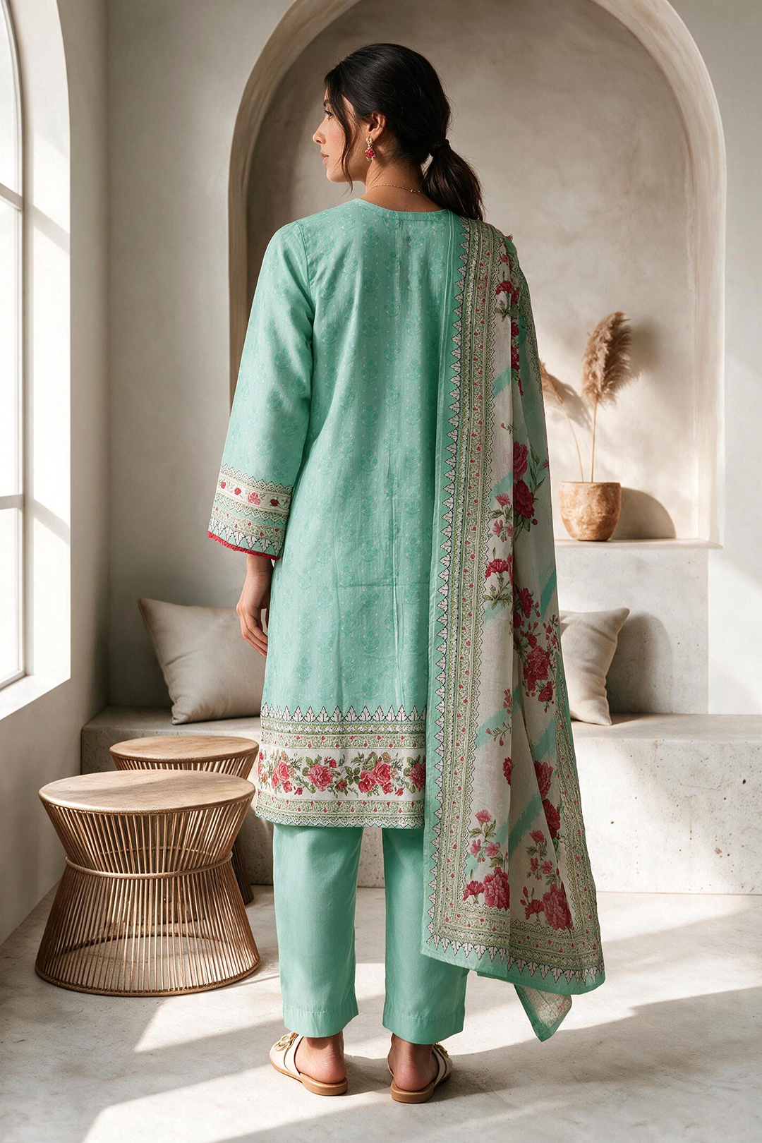 Embroidered Kurta Dupatta Trouser - 1961