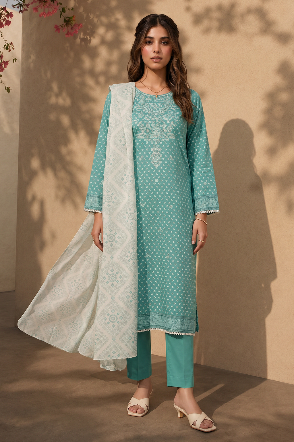 Embroidered Kurta Dupatta Trouser - 1962