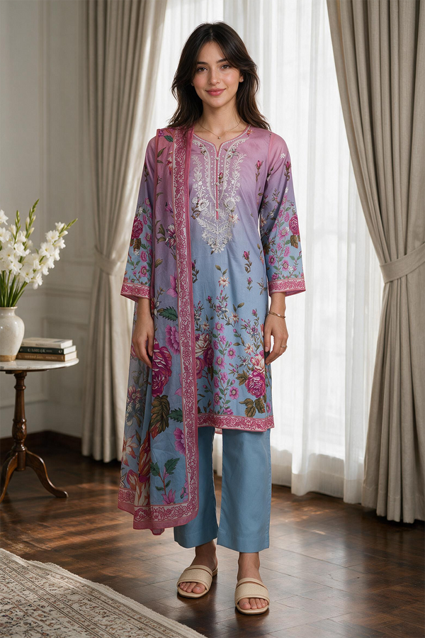 Embroidered Kurta Dupatta Trouser - 1963