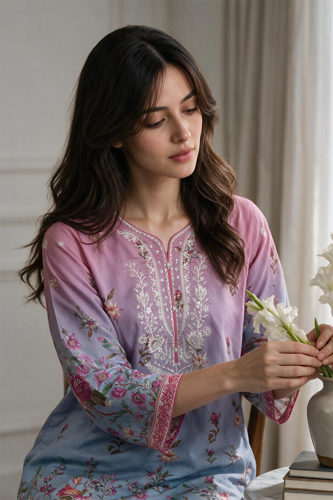 Embroidered Kurta Dupatta Trouser - 1963