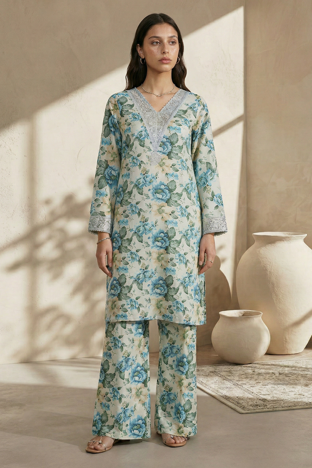 Embroidered Kurta Dupatta Trouser - 2185