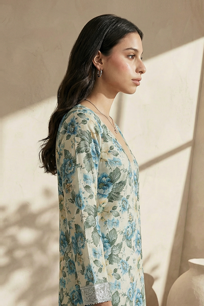 Embroidered Kurta Dupatta Trouser - 2185