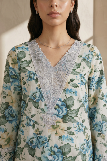 Embroidered Kurta Dupatta Trouser - 2185