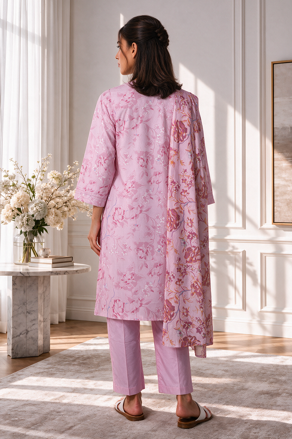 Embroidered Kurta Dupatta Trouser - 2188