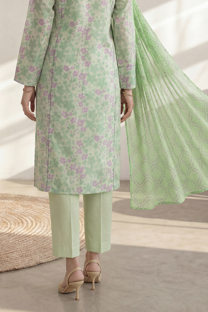 Embroidered Kurta Dupatta Trouser - 2190