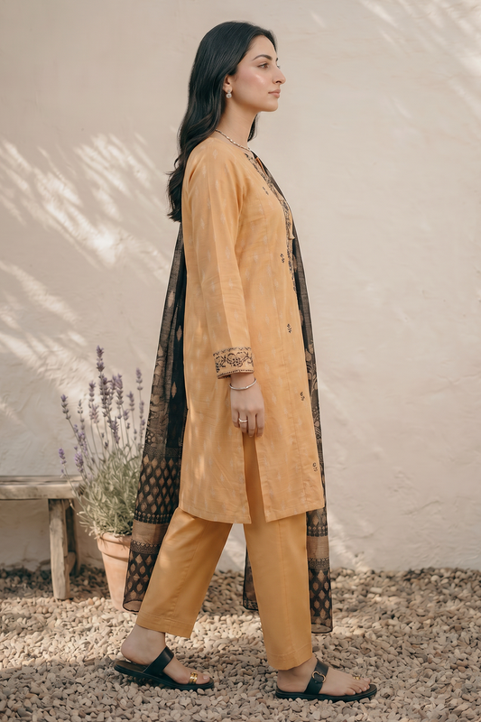 Embroidered Kurta Dupatta Trouser - 2194