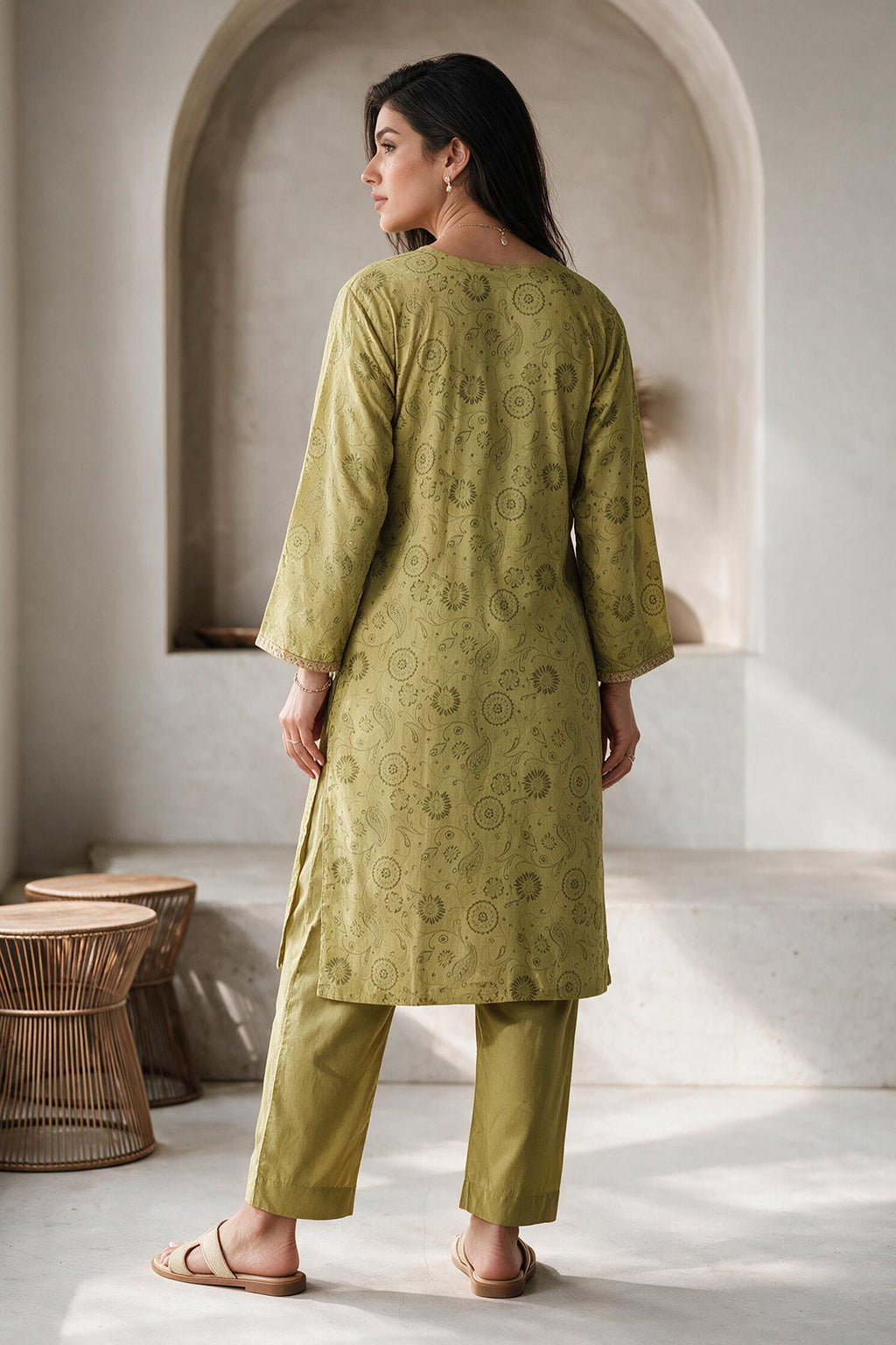 Embroidered Kurta Dupatta Trouser - 2196