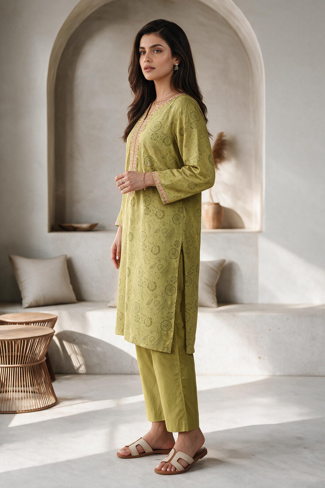 Embroidered Kurta Dupatta Trouser - 2196