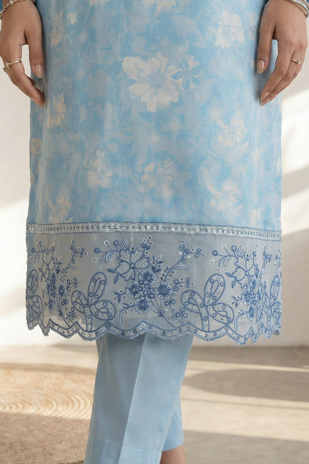 Embroidered Kurta Dupatta Trouser - 2201