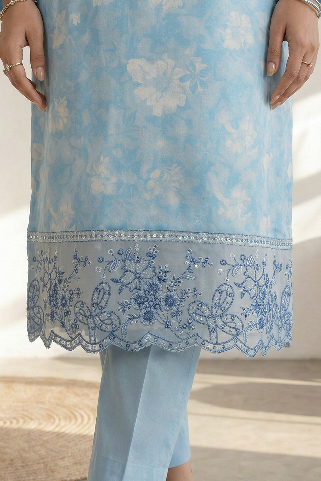 Embroidered Kurta Dupatta Trouser - 2201