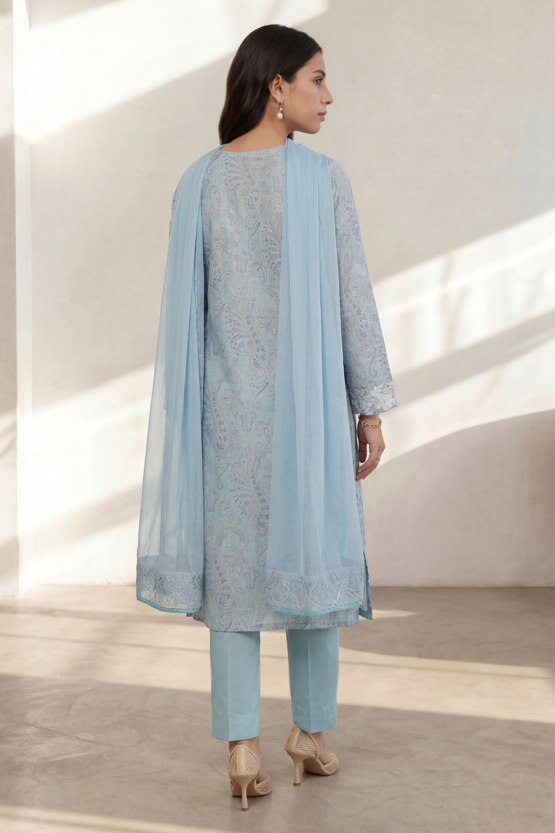 Embroidered Kurta Dupatta Trouser - 2202