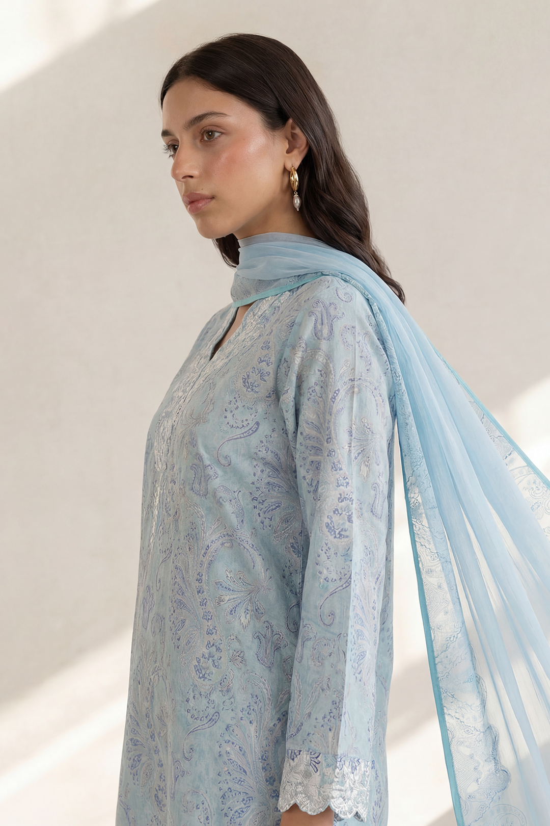 Embroidered Kurta Dupatta Trouser - 2202
