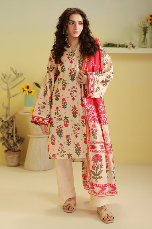 Embroidered Kurta Dupatta Trouser - 2447