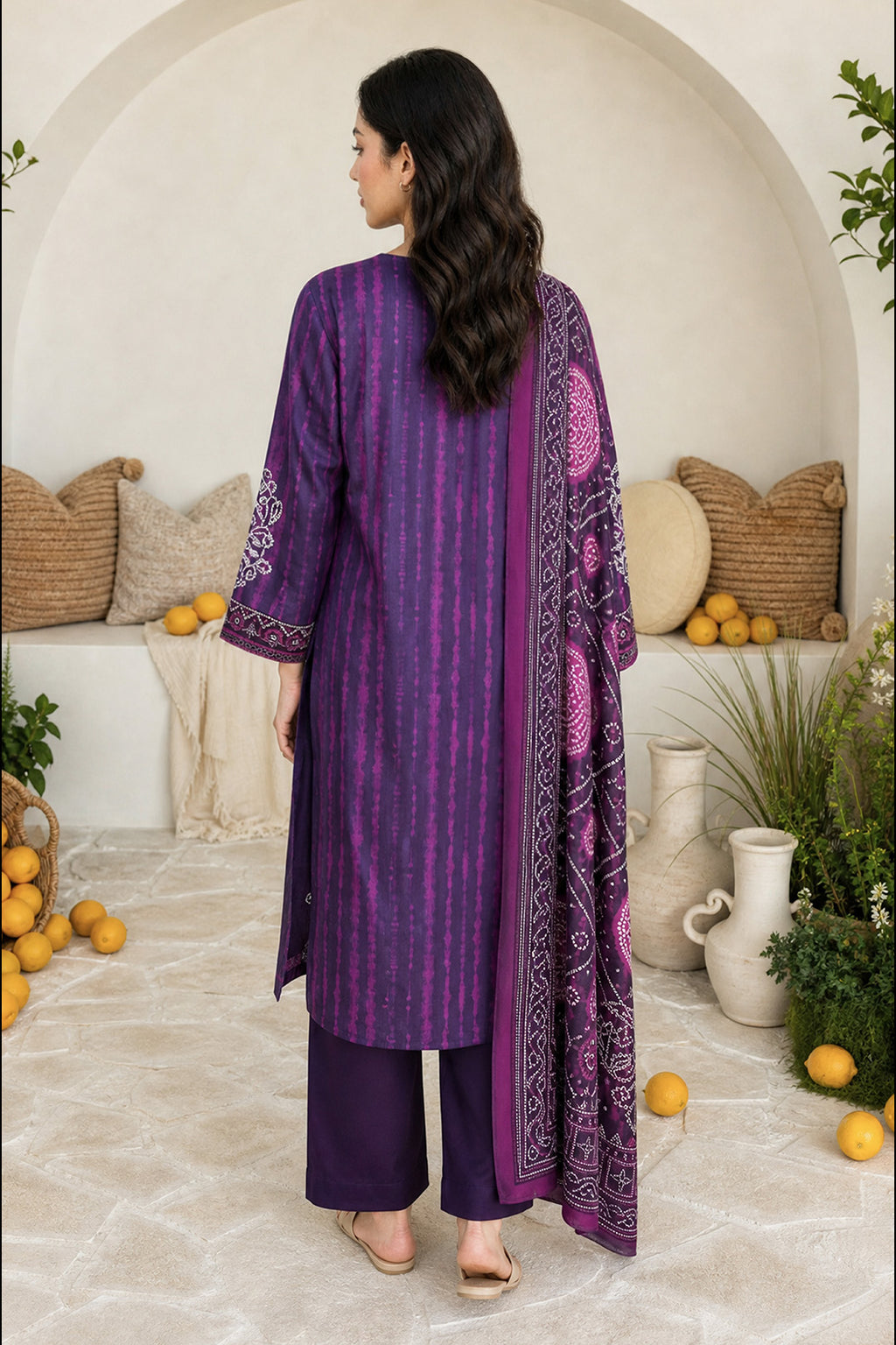 Embroidered Kurta Dupatta Trouser - 2509
