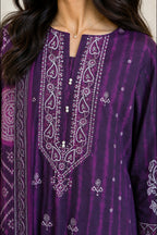 Embroidered Kurta Dupatta Trouser - 2509