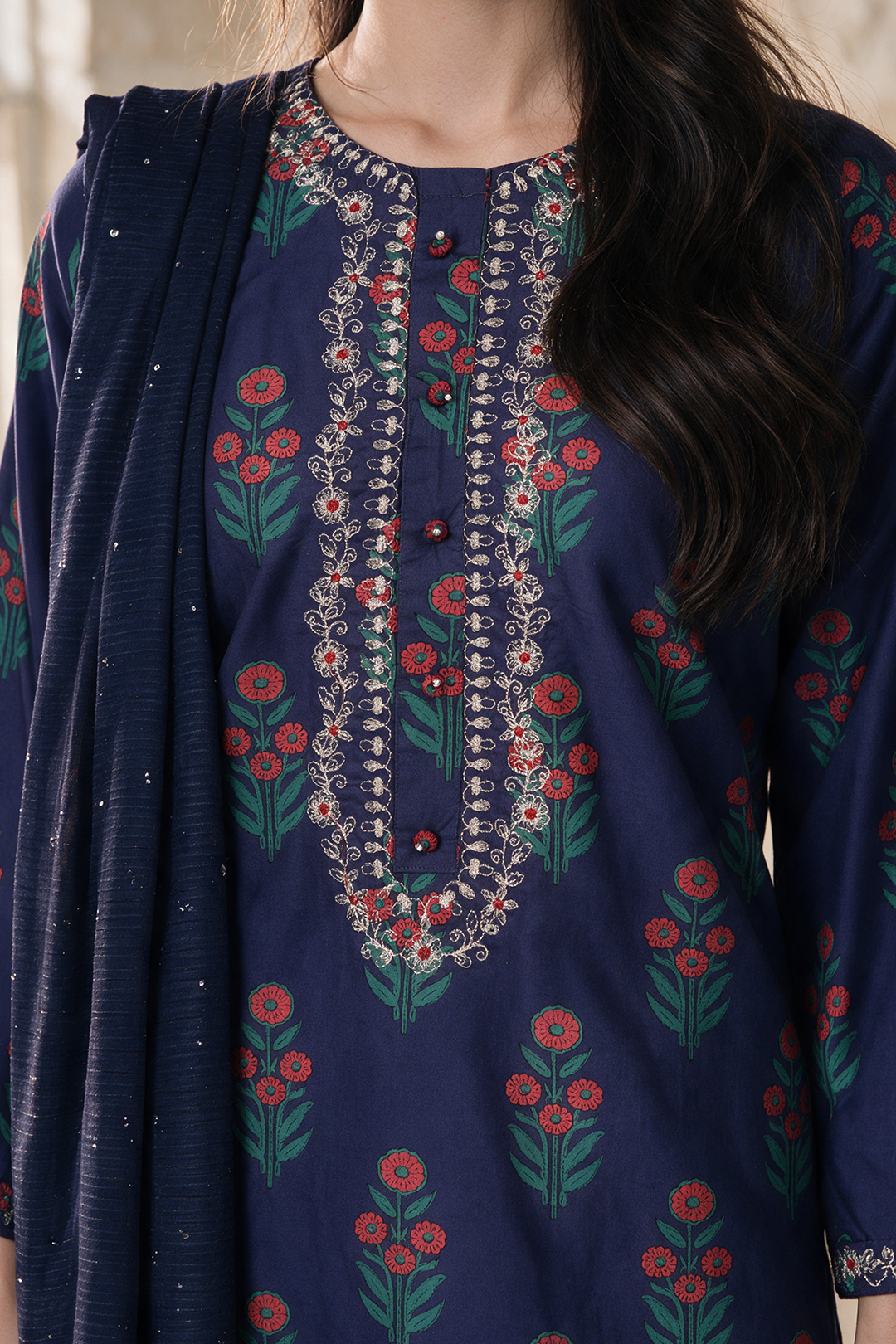 Embroidered Kurta Dupatta Trouser - 2510