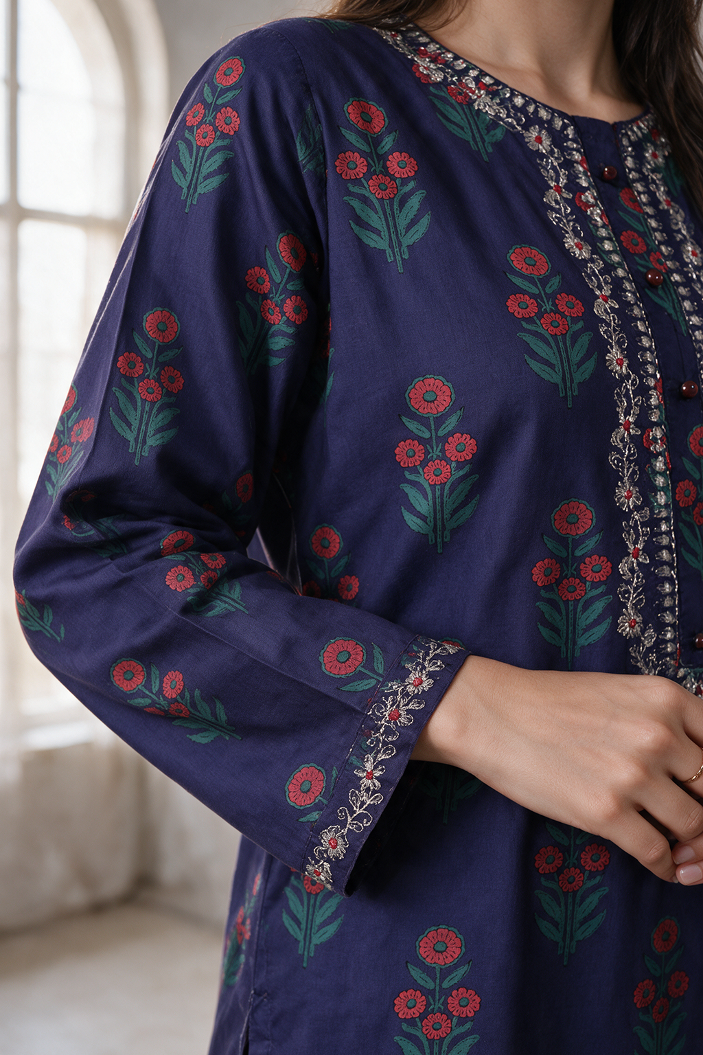 Embroidered Kurta Dupatta Trouser - 2510