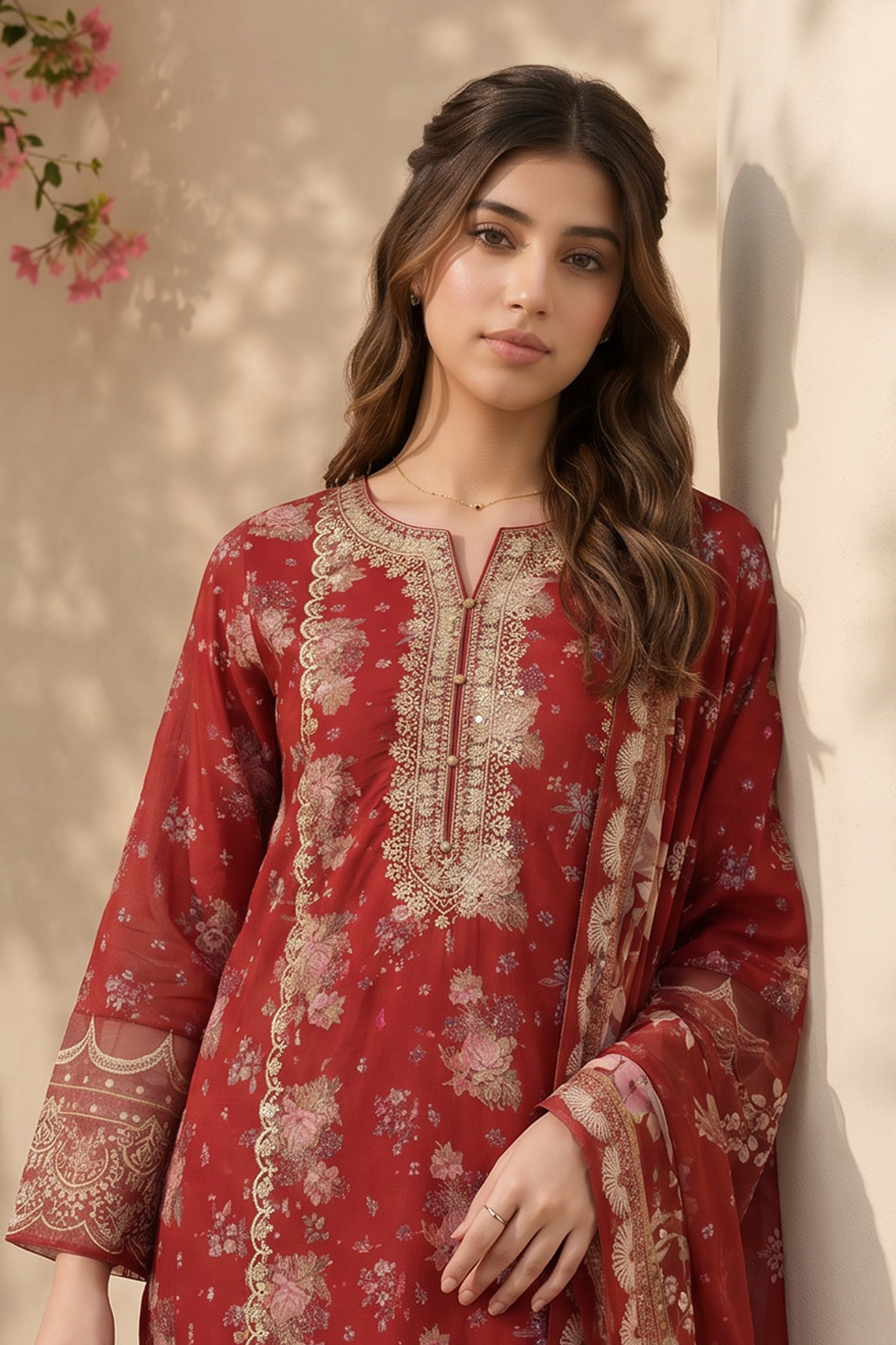 Embroidered Kurta Dupatta Trouser - 2511