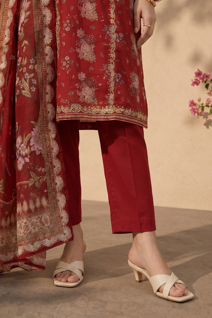 Embroidered Kurta Dupatta Trouser - 2511