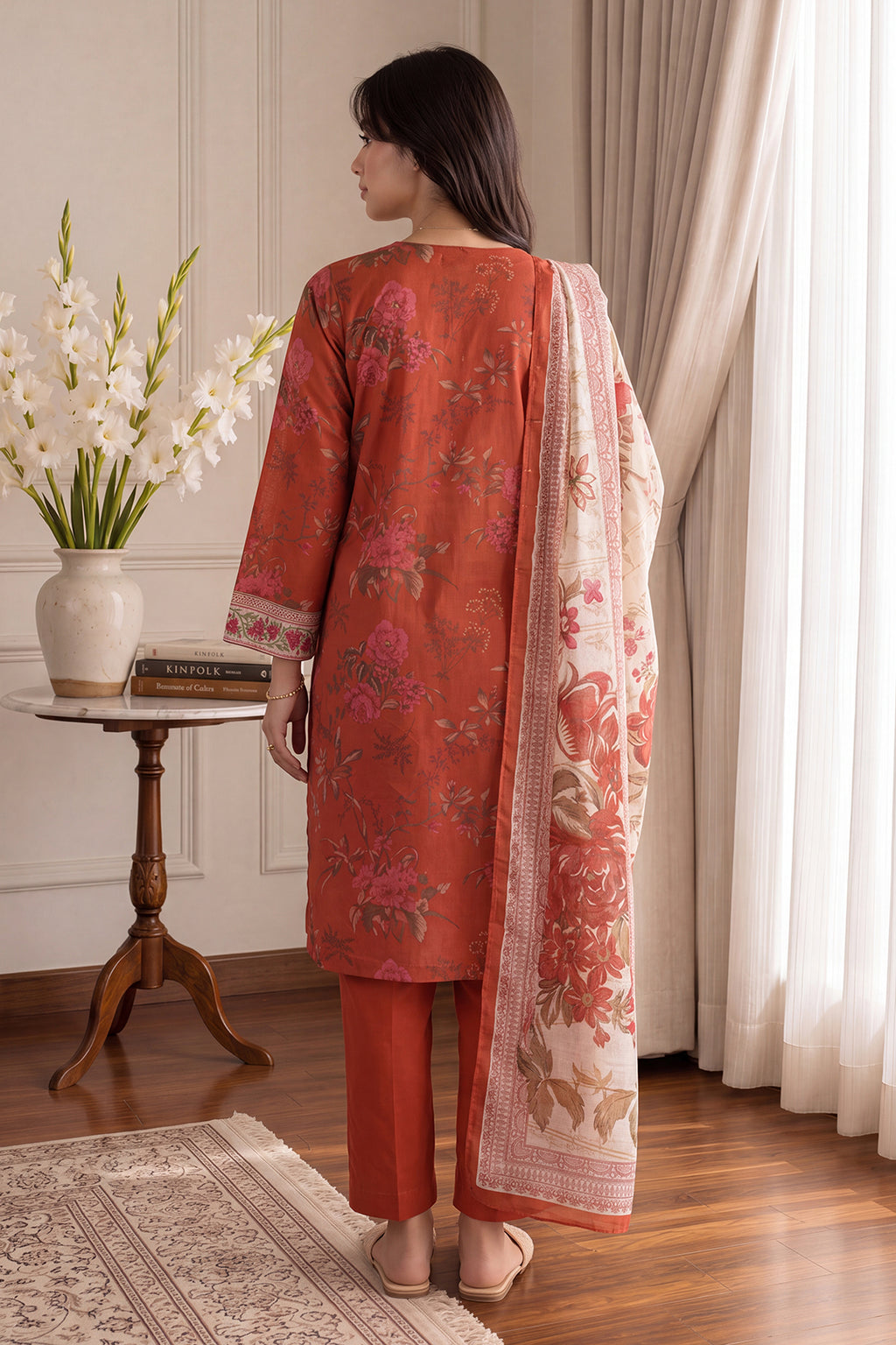 Embroidered Kurta Dupatta Trouser - 2515