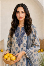 Embroidered Kurta Dupatta Trouser - 2519