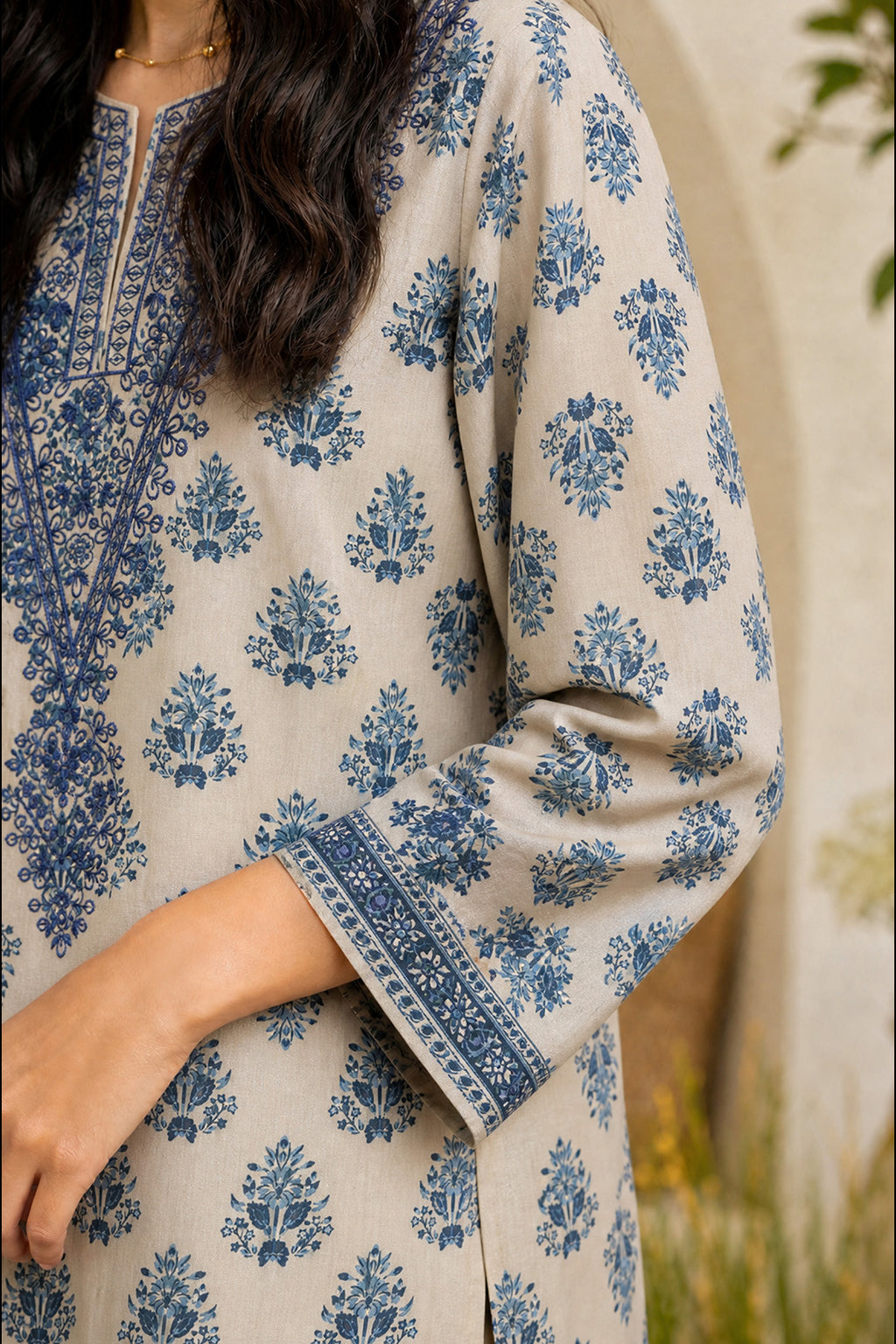 Embroidered Kurta Dupatta Trouser - 2519