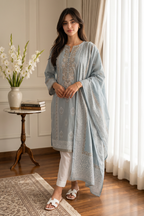 Embroidered Kurta Dupatta Trouser - 2520